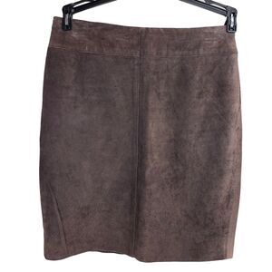 Justin Taylor Brown 100% Leather Lined Skirt Size 1/2 Cowgirl Mini Y2 Vintage